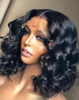 Highlight Honey Blonde HD Lace Wavy Bob Frontal Wig 13x4 5x5 180% Closure Wig