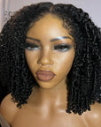 Bords 4C | Réaliste Kinky Edges Afro Curly 13x4 Frontal HD Lace Free Part Long Wig 100% Human Hair