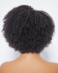 4C Edges | Kinky Edges Jerry Curly 5x5 Closure Lace Glueless Side Part Short Wig 100% Human Hair