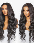 Trendy Layered Cut Loose Body Wave 5x5 Closure HD Lace Glueless Mid Part Long Wig 100% Human Hair
