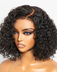 4C Edges | Kinky Edges Deep Wave 5x5 Closure Lace Glueless C Part Short Wig 100% Human Hair