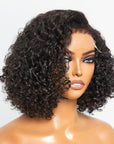 4C Edges | Kinky Edges Deep Wave 5x5 Closure Lace Glueless C Part Short Wig 100% Human Hair
