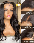 Trendy Layered Cut Loose Body Wave 5x5 Closure HD Lace Glueless Mid Part Long Wig 100% Human Hair