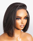 Asymmetric Bob Minimalist HD Lace Glueless C Part Short Wig 100% Human Hair
