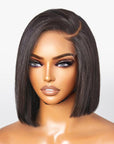 Asymmetric Bob Minimalist HD Lace Glueless C Part Short Wig 100% Human Hair
