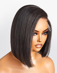 Asymmetric Bob Minimalist HD Lace Glueless C Part Short Wig 100% Human Hair