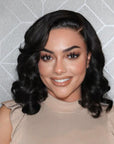 Mature C Part Natural Black / Ombre Brown Loose Wave Minimalist Undetectable HD Lace Wig 100% Human Hair