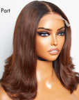 Limited Design | Brown With Black Peekaboo Loose Body Wave Glueless 5x5 Closure Lace Wig