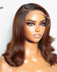 Limited Design | Brown With Black Peekaboo Loose Body Wave Glueless 5x5 Closure Lace Wig