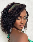 Water Wave C Parted Glueless Undetectable Minimalist Lace Wig With Bangs
