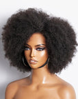 Retro & Vintage Side Part Afro Curl Bouncy Glueless Minimalist Lace Wig