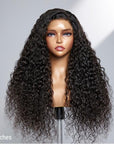 180% or 200% Density Water Wave 5x5 Closure HD Lace Glueless Long Wig 100% Human Hair