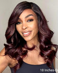 Chic Dark Burgundy 99J Body Wave 5x5 Closure Lace Glueless Wig 100% Human Hair
