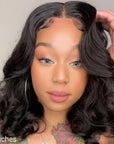Gorgeous Natural Black Loose Wave 5x5 Closure Lace Glueless Short Wig 100% Human Hair