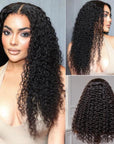 180% or 200% Density Water Wave 5x5 Closure HD Lace Glueless Long Wig 100% Human Hair