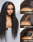 Boho-Chic | Flowy Bohemian Curly 5×5 Closure Lace Glueless Mid Part Long Wig 100% Human Hair