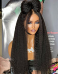 Natural Kinky Straight 5x5 Closure / 13x4 Frontal HD Lace Long Wig 100% Human Hair