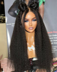 Natural Kinky Straight 5x5 Closure / 13x4 Frontal HD Lace Long Wig 100% Human Hair