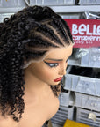 13x4 Curly Lace Front braiding Wig Human Hair braid style wig