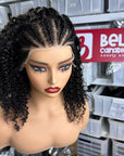 13x4 Curly Lace Front braiding Wig Human Hair braid style wig