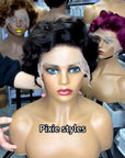 Short Marilyn Monroe Pixie wig Full Wig front Lace Wig multiple colors available