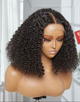 13x4 Double Drawn Curly Human Hair Bob Perruques Full & Thick Lace Front Wigs
