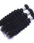 Natural Black Deep Wave 100% human Hair Bundles - Set of 3 Bundles