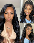 Breathable Cap Loose Body Wave 7x5 HD Lace Mid Part Long Wig 100% Human Hair