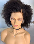 Retro & Vintage Side Part Afro Curl Bouncy Glueless Minimalist Lace Wig