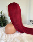 Red Straight 13x4 Lace Wig 4x4 Lace Closure 100% Human Hair Wig