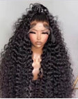 Crystal Lace 13x4 Frontal Lace Perruques de Cheveux Humains Cheveux Humains Bouclés Pré Plumés Délié Naturel