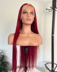 Red Straight 13x4 Lace Wig 4x4 Lace Closure 100% Human Hair Wig