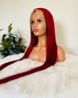 Red Straight 13x4 Lace Wig 4x4 Lace Closure 100% Human Hair Wig