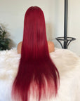 Red Straight 13x4 Lace Wig 4x4 Lace Closure 100% Human Hair Wig