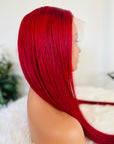 Red Straight 13x4 Lace Wig 4x4 Lace Closure 100% Human Hair Wig