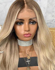 Highlight Ash Blonde Wavy 4x4 Lace Wig Glueless HD Lace Human Hair Wig