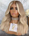 Highlight Ash Blonde Wavy 4x4 Lace Wig Glueless HD Lace Human Hair Wig