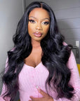 6x6 Closure Lace Middle Part Body Wave Wig 100% Human Hair