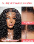Pre Cut Lace 5x6 Lace Closure Wig Glueless Crystal Lace Curly Human Hair Wig