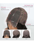 Highlight Black and Blonde #613 Color Body Wave 5x5 Lace Closure Wig Crystal Lace 4X4 Lace Human Hair Wig
