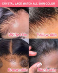 16" Loose Deep Wave 13x4 Crystal Lace Pre Cut Lace Bob Wig Bleached Knots