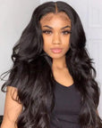 30" Long Body Wave 4x4 Pre Cut Lace Closure Wig Human Hair Wig