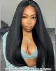 Kinky Straight Pre Cut Lace 5x6 Crystal HD Lace Pre-bleached Wig Glueless Human Hair Wig