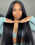 Kinky Straight Pre Cut Lace 5x6 Crystal HD Lace Pre-bleached Wig Glueless Human Hair Wig