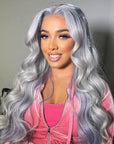 13x4 Light Grey Lace Front Wigs Glueless 4x4 Lace Closure Wig