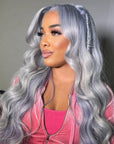 13x4 Light Grey Lace Front Wigs Glueless 4x4 Lace Closure Wig