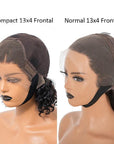 Mix Color Brown Curly Bob Wig Compact 13X4 Frontal Short Lace Wig 100% Human Hair