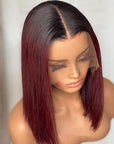 13x6 13x4 HD Lace Ombre Burgundy Bob Lace Front Wigs 5x5 Human Hair Closure Wigs