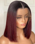 13x6 13x4 HD Lace Ombre Burgundy Bob Lace Front Wigs 5x5 Human Hair Closure Wigs
