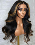 Balayage Honey Color Body Wave 4x4 Lace Wig Glueless Lace Front Human Hair Wigs